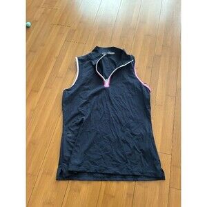 G/FORE Womens Mock Neck Silky Tech Nylon Quarter Zip Sleeveless Golf Polo Small